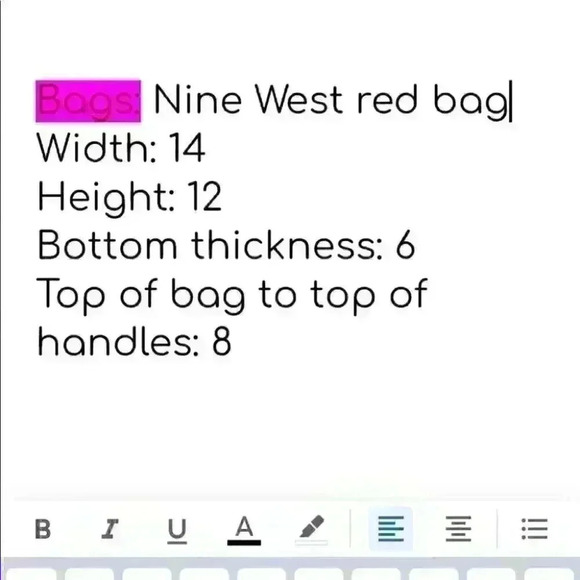 NINE WEST Red Purse Flower Lining - Picture 5 of 6